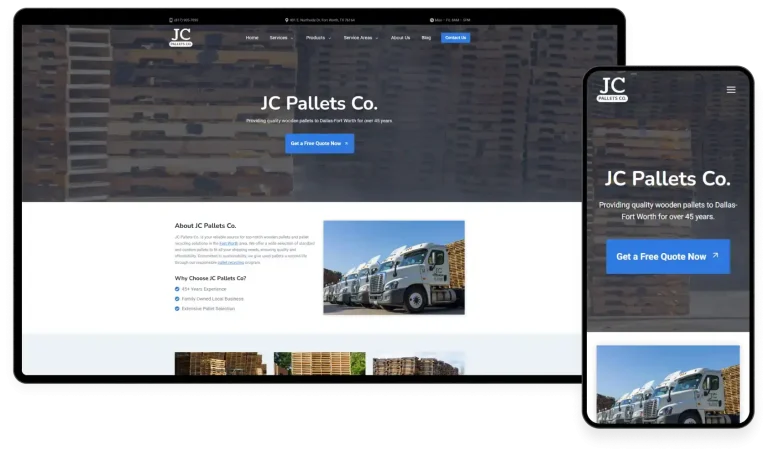 Pallet Company Website Design