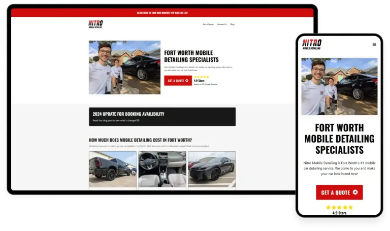 Auto Detailing Website Design