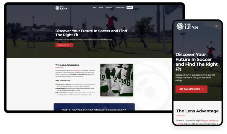 Web Design For Sports Evaluation Company