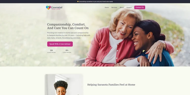 Home Care Service Website Example