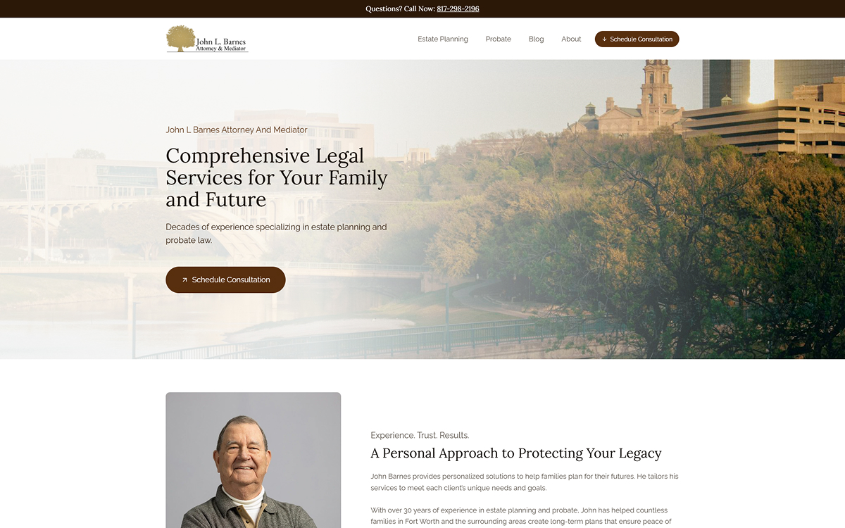 Law firm website design example