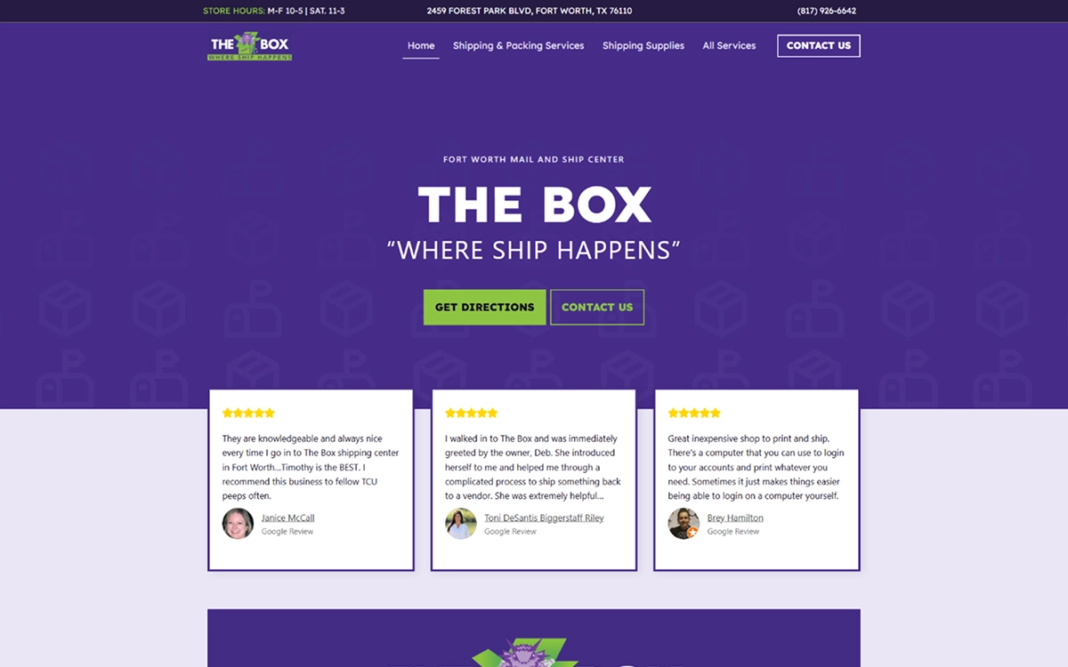 shipping company website design example