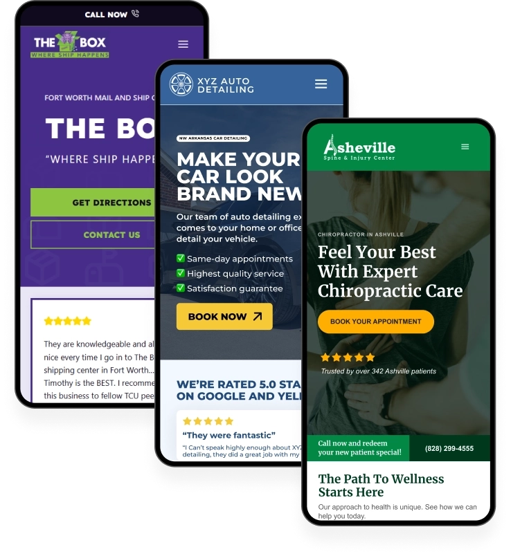triple-website Showcasing 3 custom websites that Wright Custom Websites built.
