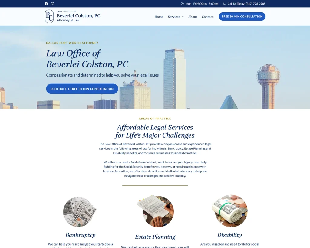 Website design for a law firm
