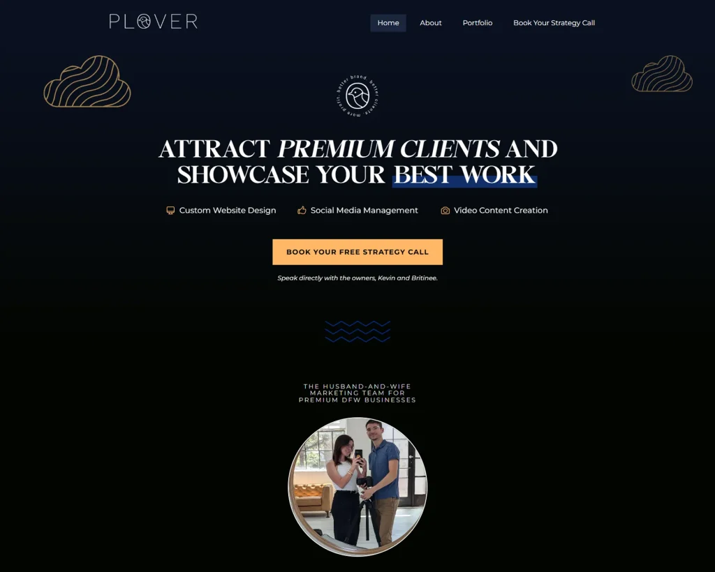 Screenshot of marketing agency web design